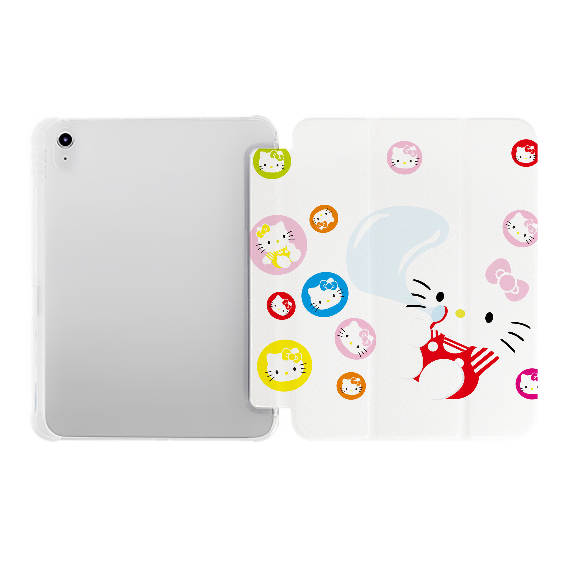 （画像用） Hello Kitty ハローキティ IPad ケース ペン収納付き 三つ折りスタンド PUレザー×シリコン 対応機種9.5/10.5/10.9インチ
